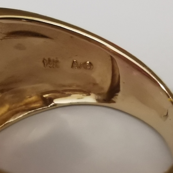 14K Designer Ruby and Diamond Cigar Band Ring - Picture 3 of 9